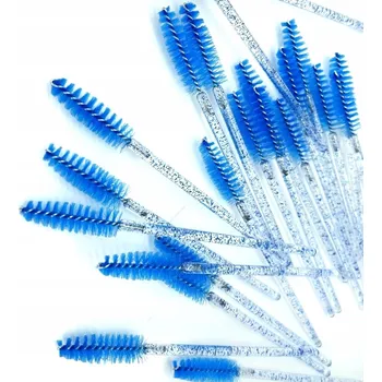 Zubní kartáček Kartáček na řasy nylonový, třpytivý, modrý (50 ks v balení)