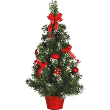 Vánoční dekorace Vánoční stromeček dekorace s červenými ozdobami 60 cm