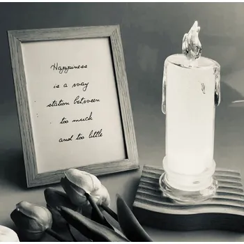 Svíčka LED vklad do hřbitovní svíčky SUBITO – brokátová, teplá bílá barva světla, 18 cm