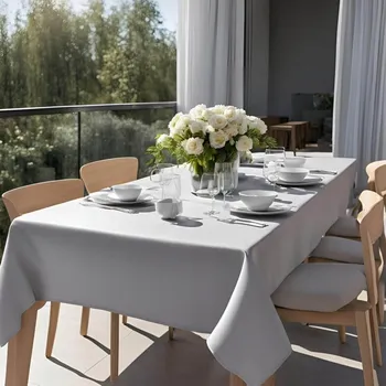 Prostěradlo Obrus na terasu Luza světle popelavý 110x150 cm