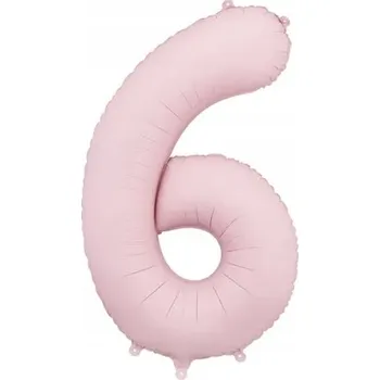 Balónek Fóliový balónek "Číslice 6", růžový matný, PartyDeco, 86 cm (34"), DGT