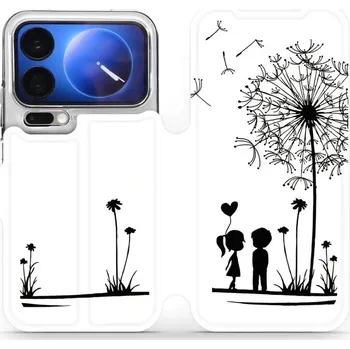 Pouzdro na mobilní telefon Flipové pouzdro Mobiwear - Xiaomi 17 Pro - MH16P Dvojice s pampeliškou (Knížkové flip pouzdro, obal, kryt na mobil Xiaomi 17 Pro - MH16P Dvojice s pampeliškou, materiál Umělá kůže + TPU - ochrana 360°, stojánek, silikonová vanička, magnetické zavírání)