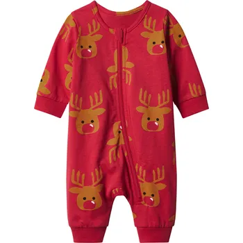 Kojenecký overall lupilu® Dětský vánoční overal na spaní (červená, 74/80)