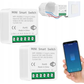 vypínač RELÉ SPÍNAČ VYPÍNAČ SVĚTLA 16A WiFi POD OMÍTKU MINI TUYA SMART