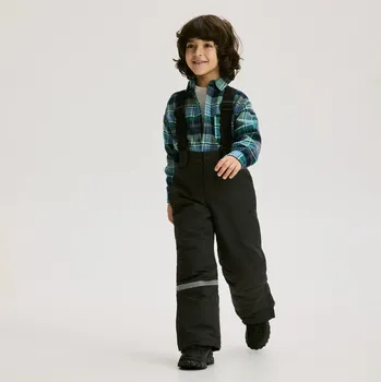 Dětská móda Reserved - Zateplené kalhoty s&nbsp;kšandami - černý - QF991-99X - QF991-99X-116