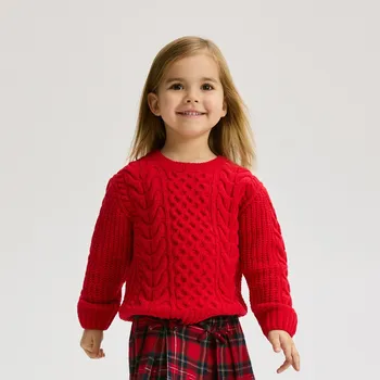Dívčí mikina Reserved - Svetr se strukturou - červená - 774FH-33X - 774FH-33X-86