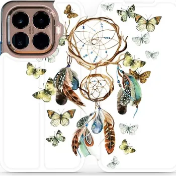 Pouzdro na mobilní telefon Flipové pouzdro Mobiwear - Xiaomi 15T Pro - M001P Lapač a motýlci (Knížkové flip pouzdro, obal, kryt na mobil Xiaomi 15T Pro - M001P Lapač a motýlci, materiál Umělá kůže + TPU - ochrana 360°, stojánek, silikonová vanička, magnetické zavírání)