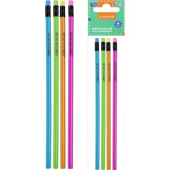 Vrták Tužka s gumou Starpak HB 4 ks