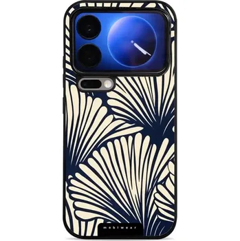 Pouzdro na mobilní telefon Lesklý kryt Mobiwear Glossy - Xiaomi 17 Pro - GA41G Béžové květy na modré (Prémiové lesklé pouzdro, obal, kryt Mobiwear Glossy na mobil Xiaomi 17 Pro - GA41G Béžové květy na modré, materiál Plast + TPU silikon - krytí po všech stranách, neošoupatelný)