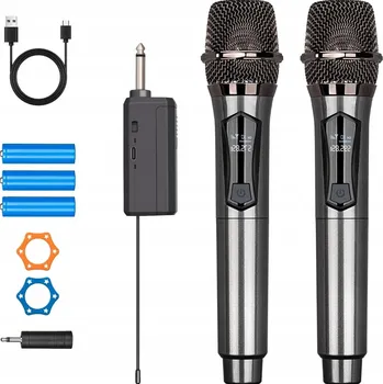 Mikrofon SADA BEZDRÁTOVÝCH MIKROFONŮ 3 BATERIE PO 600MAH BEZDRÁTOVÝ MIKROFON