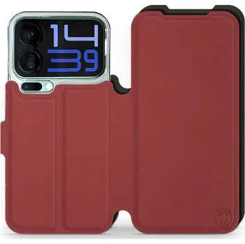 Pouzdro na mobilní telefon Flipové pouzdro Mobiwear Semiš - Xiaomi 17 Pro Max - Cihlové & Černé (Knížkové semišové flip pouzdro, obal, kryt na mobil Xiaomi 17 Pro Max - Cihlové & Černé, materiál semiš + TPU, ochrana 360°, stojánek, silikonová vanička, magnetické zavírání)