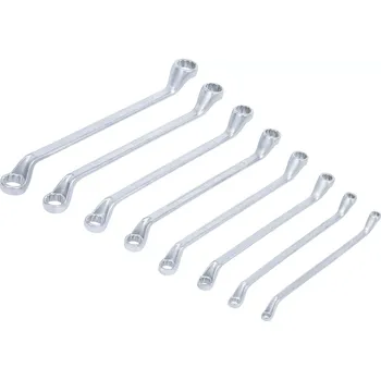 Dílna Oboustranné očkové klíče 6 ÷ 22 mm BGS101213, vyhnuté. DIN 838. Sada 8 dílů (BGS 101213 Oboustranné očkové klíče 6 ÷ 22 mm, vyhnuté, DIN 838. Sada 8 dílů v kartonu)