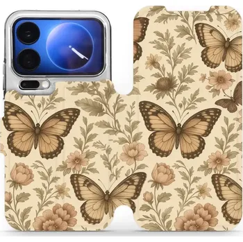 Pouzdro na mobilní telefon Flipové pouzdro Mobiwear - Xiaomi 17 Pro - VP92S Motýlové (Knížkové flip pouzdro, obal, kryt na mobil Xiaomi 17 Pro - VP92S Motýlové, materiál Umělá kůže + TPU - ochrana 360°, stojánek, silikonová vanička, magnetické zavírání)