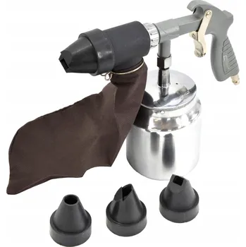 dílenský stroj Pískovací pistole se zásobníkem a odsáváním