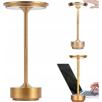 Lampička LED STOLNÍ LAMPA NOČNÍ LAMPA S DOTYKOVÝM STMÍVÁNÍM, 3 ÚROVNĚ, ZLATÁ, 28 CM