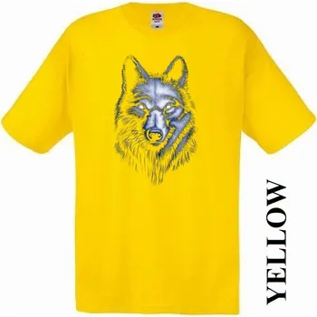 levne-bavlnene-tricko-potisk-stin-vlk Barva: Yellow - žlutá, velikost: XXL