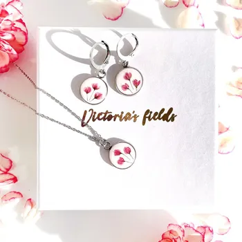 Souprava šperků Šperk z pravých květin - Sada Něžná