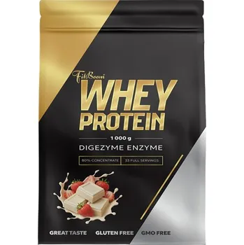 Protein FitBoom Whey Protein - 1000 g Příchuť: White Chocolate - Strawberry