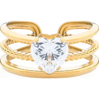 Prsten franco bene Promise ring se srdíčkem - pozlacený | 921