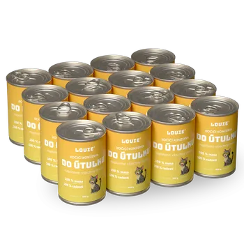Krmivo pro kočku Kočičí balíček do útulku 16 ks, 400g - LOUIE pomáhá útulkům