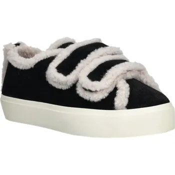 Dámské tenisky INUIKII dámské tenisky zateplené kožené černé | SHEARLING LOW VELCRO BLACK Velikost: 41