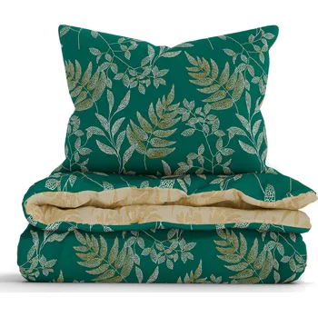 Povlečení Prodloužené bavlněné povlečení Renforcé - Gabriela tmavě zelená