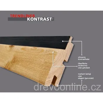 Obklad Trendliner Kontrast, 27 x 96 x 5100mm, hoblované, sib. modřín; cena za m2