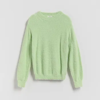 Dívčí svetr Reserved - Chlupatý svetr - bledá zelená - 798FH-07X - 798FH-07X-164