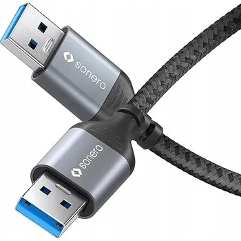 Datový kabel Vyprodáno sonero USB 3.0 kabel - A/A - hliníkový - vesmírně šedá barva 1.5m