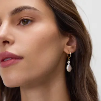 Náušnice Reserved - Náušnice s přírodními perlami - bílá - 564FD-00X - 564FD-00X-ONE