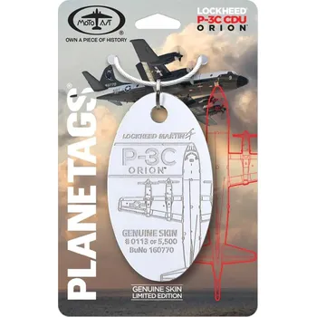 Přívěsek MotoArt Plane Tags - přívěsek ze skutečného letadla Lockheed P-3C CDU Orion, bílý