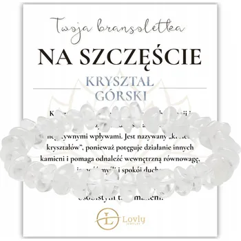 Náramek Náramek štěstí Ochranný BÍLÝ KŘIŠŤÁL PŘÍRODNÍ KÁMEN Energie