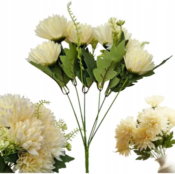 umělá květina CHRYZANTÉMA UMĚLÁ KYTICE DEKORACE 35 CM DEKORATIVNÍ KVĚTINA 6 HLAVIČEK NA HROB