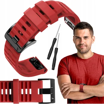 Řemínek na hodinky Řemínek ChronSmarta pro Garmin 22mm červený