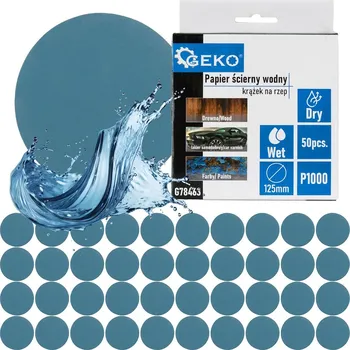 Brusný papír Voděodolný brusný papír na suchý zip, 125 mm, zrnitost P1000, 50ks, Geko G78463