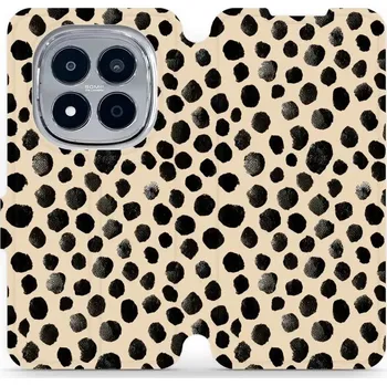 Pouzdro na mobilní telefon Flipové pouzdro Mobiwear - Xiaomi Redmi Note 15 Pro 5G - VA50S Černé puntíky (Knížkové flip pouzdro, obal, kryt na mobil Xiaomi Redmi Note 15 Pro 5G - VA50S Černé puntíky, materiál Umělá kůže + TPU - ochrana 360°, stojánek, silikonová vanička, magnetické)