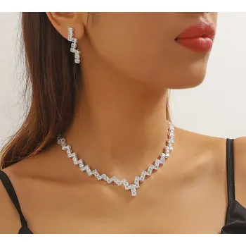 Souprava šperků B-TOP Elegantní souprava s krystaly Glitter - postříbřená