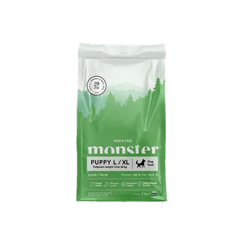 Krmivo pro psa Monster Dog psí granule bez obilovin pro štěňata velkých plemen – z jehněte a kachny Hmotnost: 12 kg