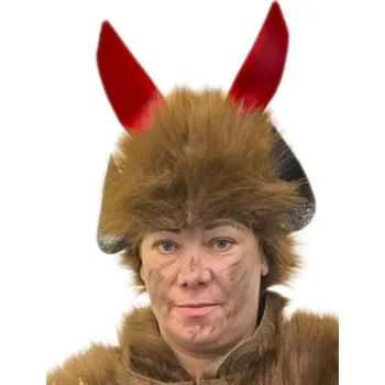 Karnevalový doplněk Hnědá čepiče Čert s rohy
