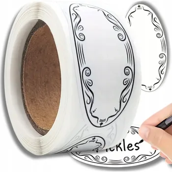 Speciální papír Samolepky etikety 150 ks role bílé pro DIY dárky, sklenice a obálky