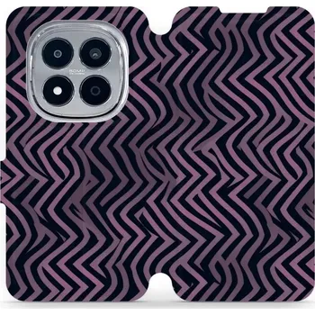 Pouzdro na mobilní telefon Flipové pouzdro Mobiwear - Xiaomi Redmi Note 15 Pro 5G - VA55S Fialové klikyháky (Knížkové flip pouzdro, obal, kryt na mobil Xiaomi Redmi Note 15 Pro 5G - VA55S Fialové klikyháky, materiál Umělá kůže + TPU - ochrana 360°, stojánek, silikonová vanička,)