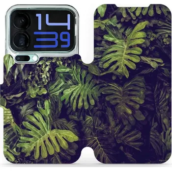 Pouzdro na mobilní telefon Flipové pouzdro Mobiwear - Xiaomi 17 Pro Max - V136P Zelená stěna z listů (Knížkové flip pouzdro, obal, kryt na mobil Xiaomi 17 Pro Max - V136P Zelená stěna z listů, materiál Umělá kůže + TPU - ochrana 360°, stojánek, silikonová vanička, magnetické zavírá