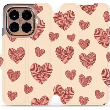 Pouzdro na mobilní telefon Flipové pouzdro Mobiwear - Xiaomi 15T Pro - VP93S Otisk srdce (Knížkové flip pouzdro, obal, kryt na mobil Xiaomi 15T Pro - VP93S Otisk srdce, materiál Umělá kůže + TPU - ochrana 360°, stojánek, silikonová vanička, magnetické zavírání)