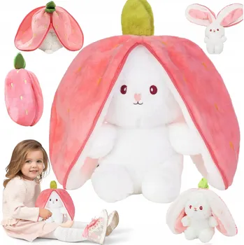 plyšák PLYŠOVÝ ZAJÍČEK PROMĚNA V MRKEV 25CM IDEÁLNÍ DÁREK PRO DĚTI