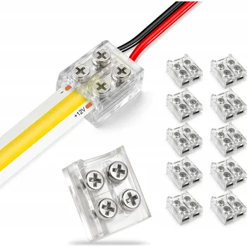 LED osvětlení SPOJKA PRO JEDNOBAREVNÉ LED PÁSKY COB MONO NEON, SVORKA, KONEKTOR, KLIP 10 mm