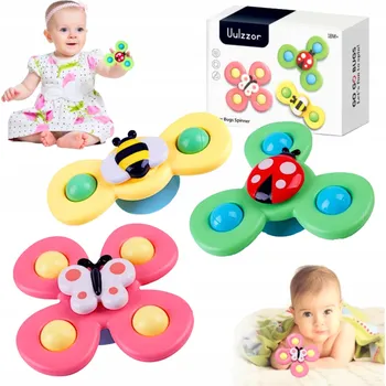 Obraz Fidget spinner s přísavkou sada 3 ks. vícebarevný plastový 18 m+