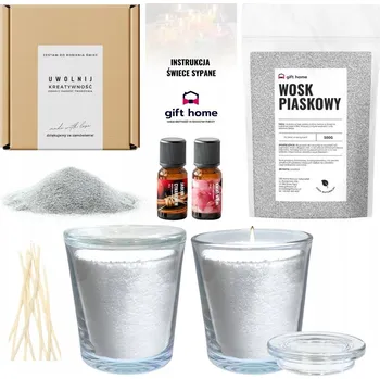 Výroba svíčky DIY Sada pro výrobu sypaných svíček vosk perlový SAND WAX 2x400ml STŘÍBRNÁ