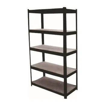 Dílenský regál regál 900x450x1800mm, 5 polic, ocel ČER + MDF deska