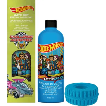 Kosmetická sada HOT WHEELS Kosmetická Sada pro Děti Gel & Šampon zelený + Bomba do koupele