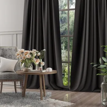 Obraz Metrová velurová látka Welur Moradi Černá 145 cm